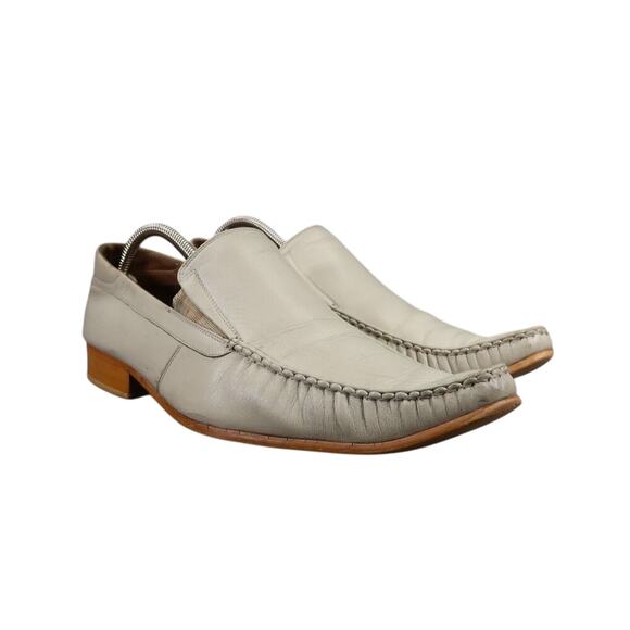 San Meldini Shoes Mens 43 Loafers Slip On Snip Toe Moc Leather Italian Classic - Picture 1 of 16